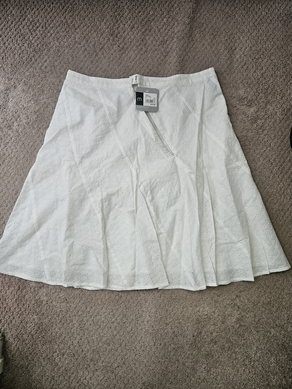 White Eyelet A-Line Skirt